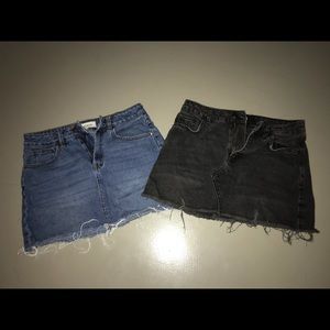 Two Denim Mini Skirts